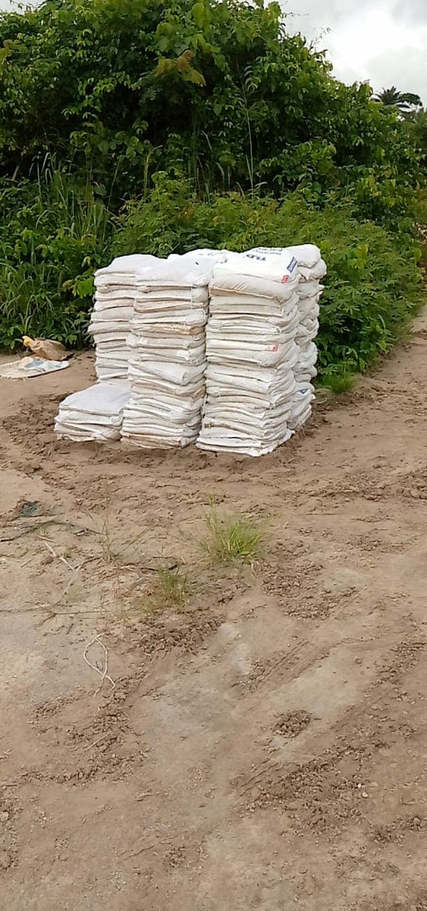 Bagged construction material prepared at the Smartsmining yard