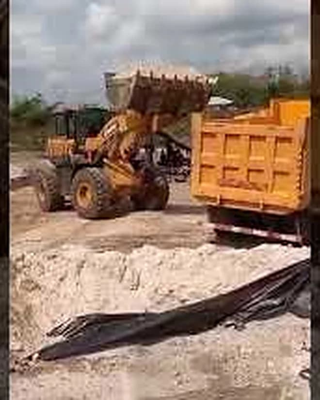Heavy lifting and movement: The operation being built.