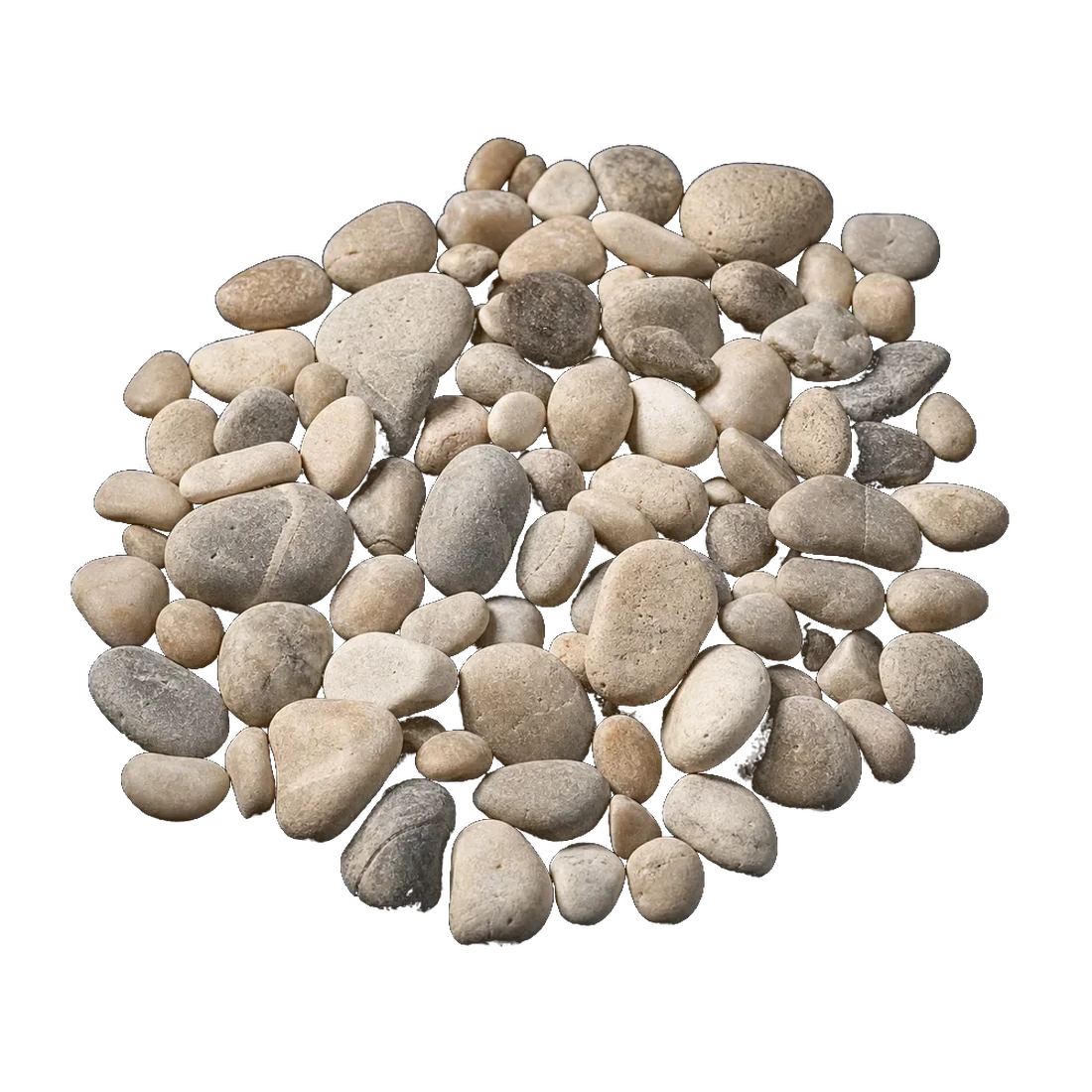 Top-down study of pebble gravel