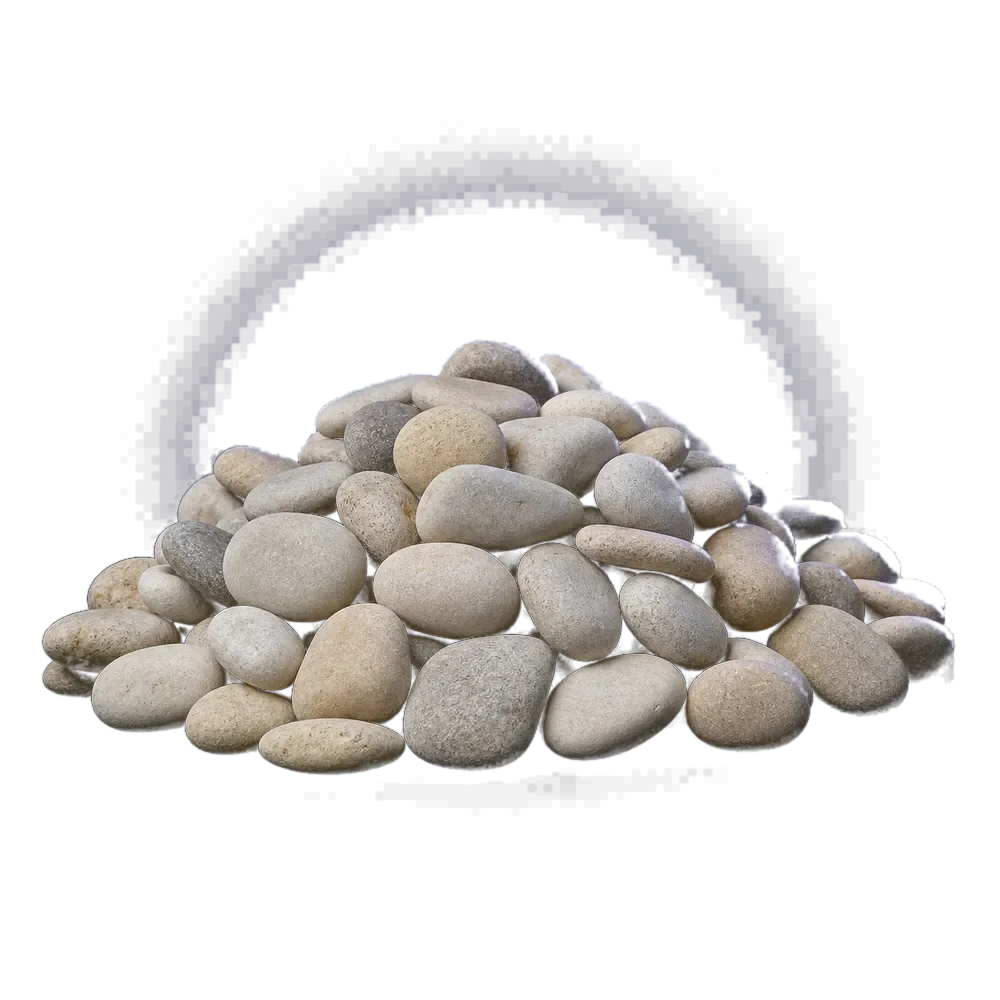 Clean studio profile of pebble gravel