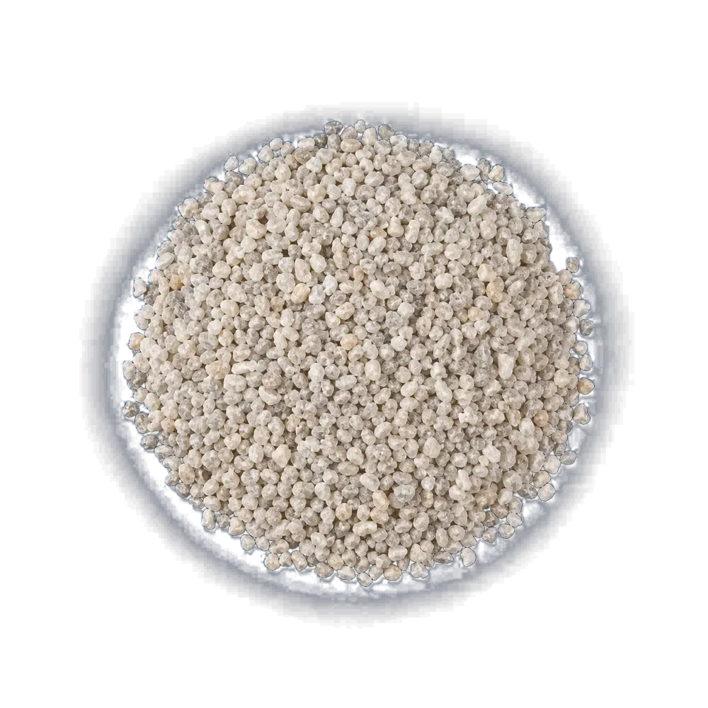 Top-down material study of rice gravel